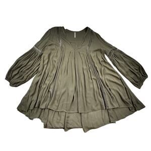 Free People Boho Hippie Lightweight Gauzy Swing Mini Dress Women's Size Medium